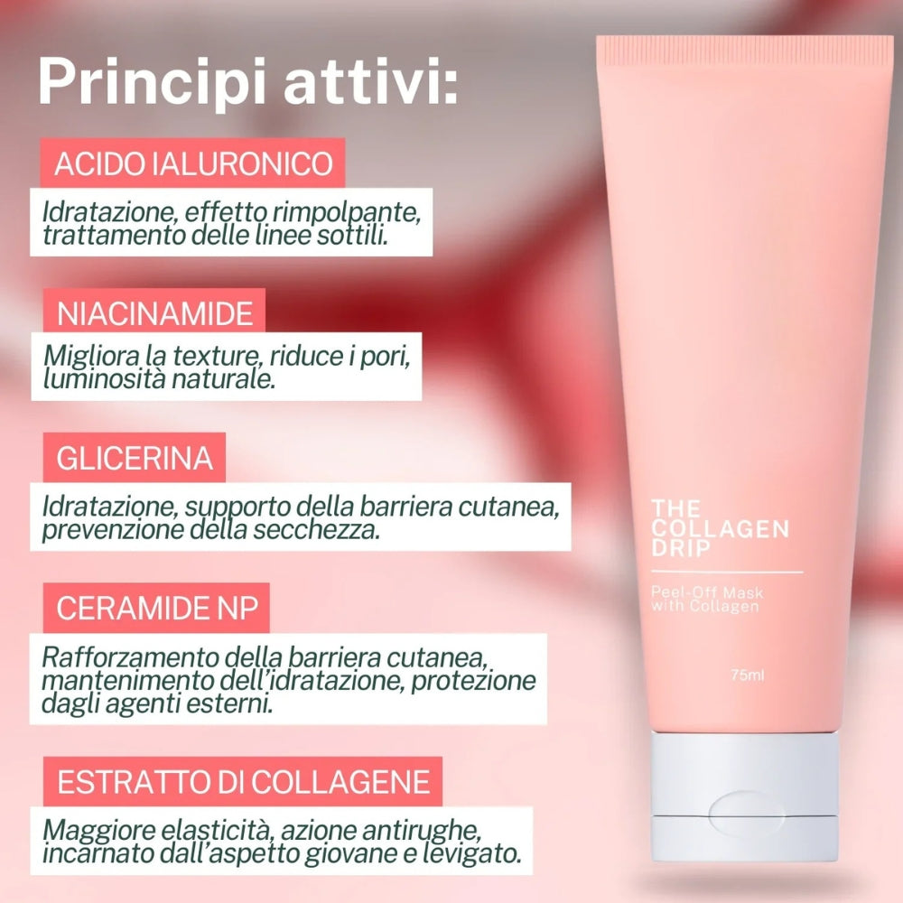 Maschera al Bio-Collagene con Acido Ialuronico